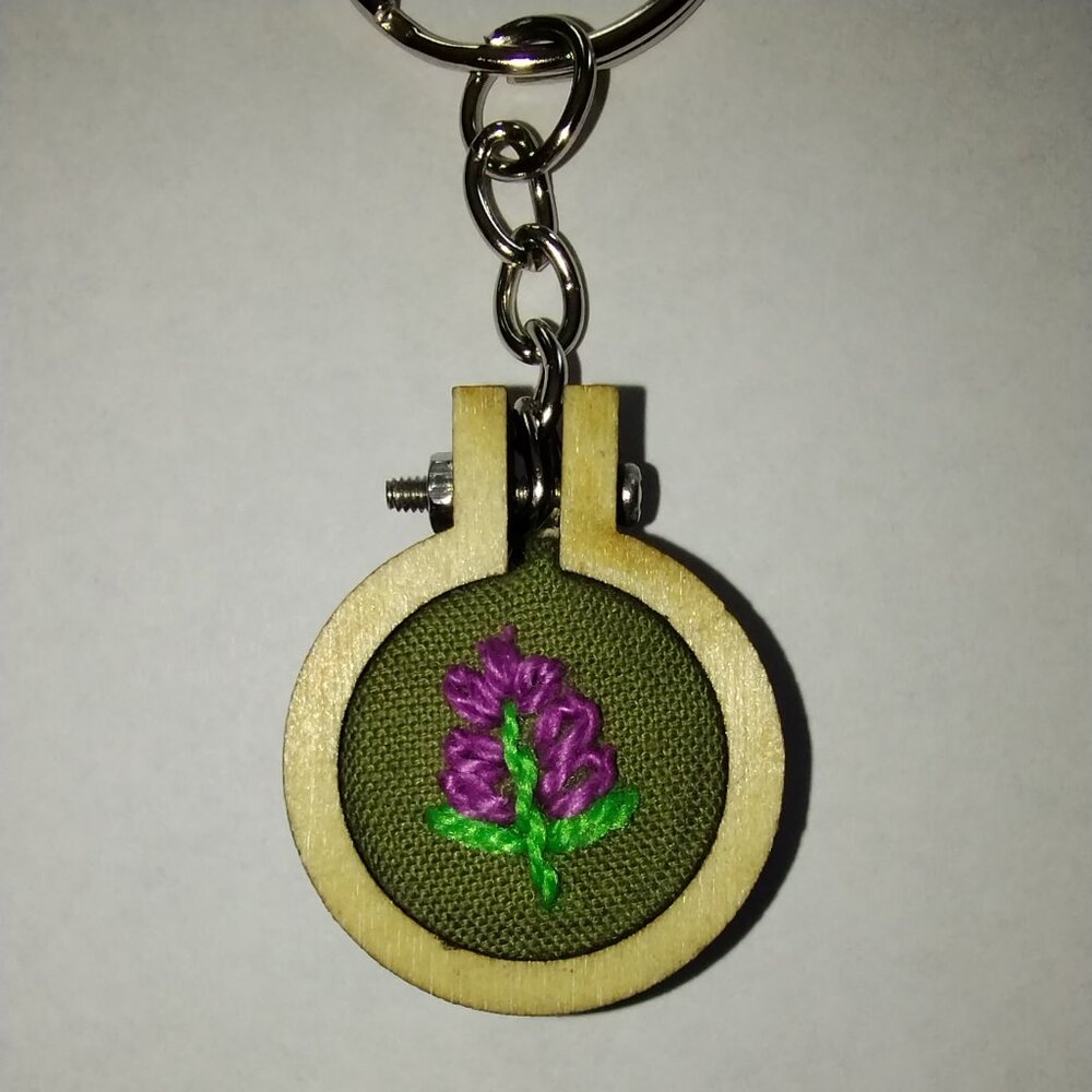 Lavender Embroidery Keychain - Picture 2 of 2